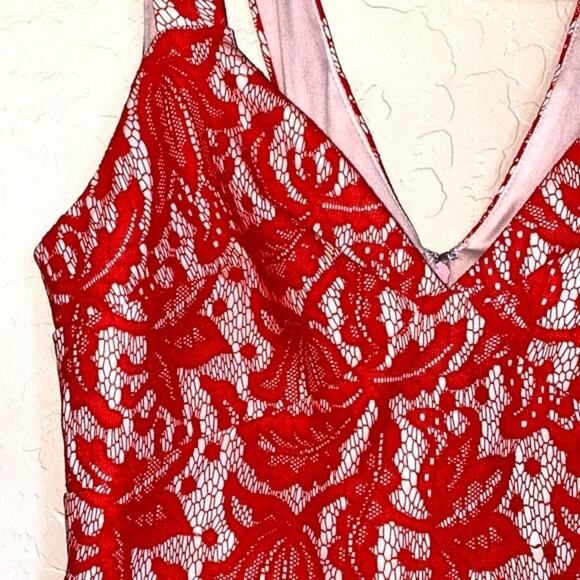 ASOS red lace midi dress - Picture 3 of 8